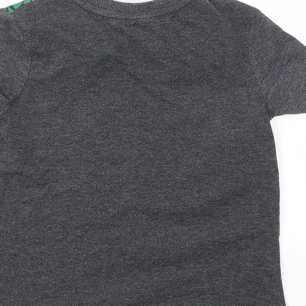 George Boys Grey Animal Print  Basic T-Shirt Size 3-4 Years