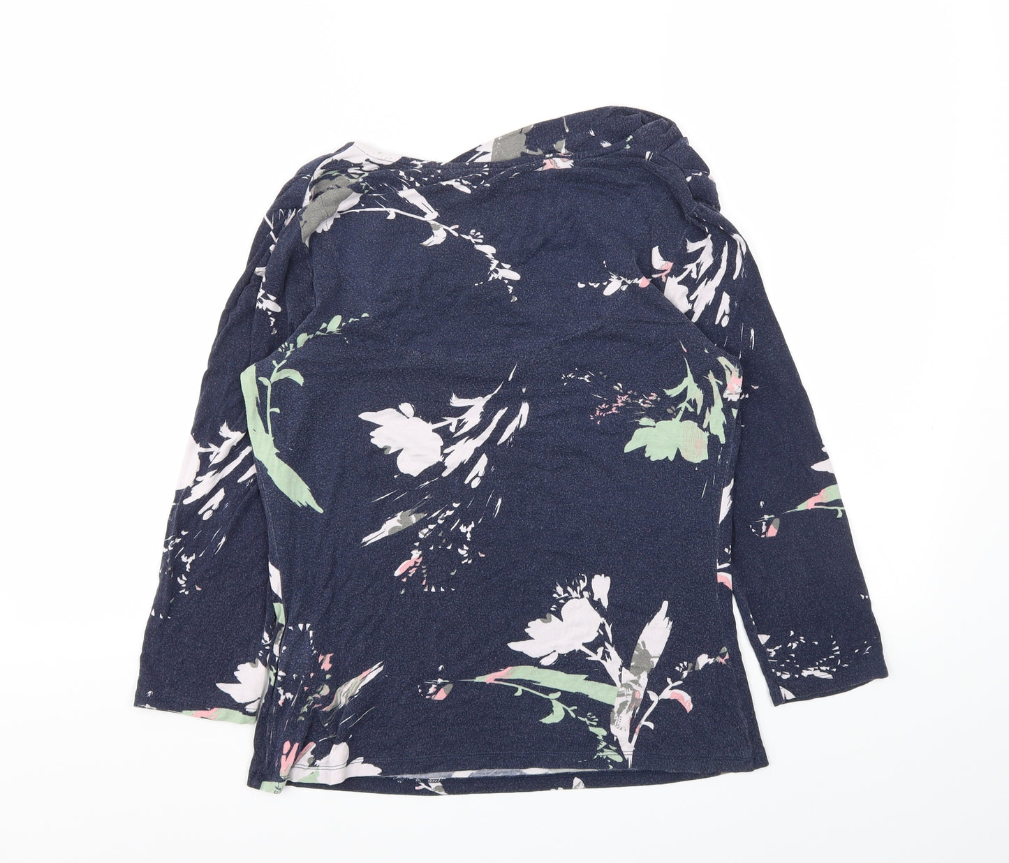 RJR.John Rocha Womens Blue Floral  Basic T-Shirt Size 12