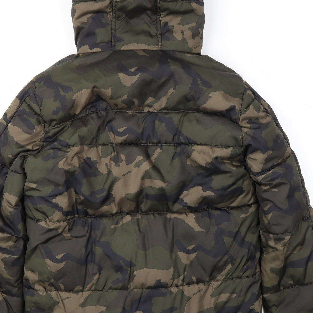 George Boys Green Camouflage  Basic Coat Coat Size 10-11 Years