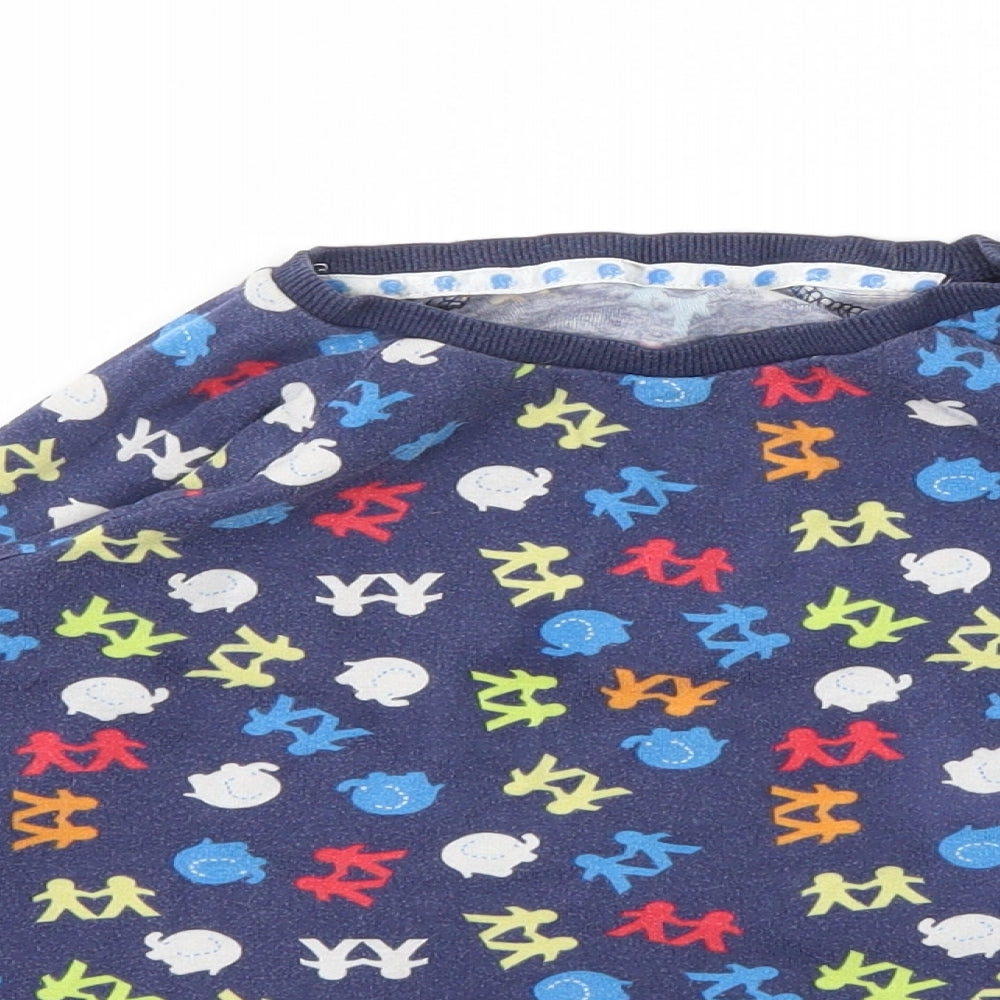 Matalan Boys Blue Animal Print  Basic T-Shirt Size 8-9 Years