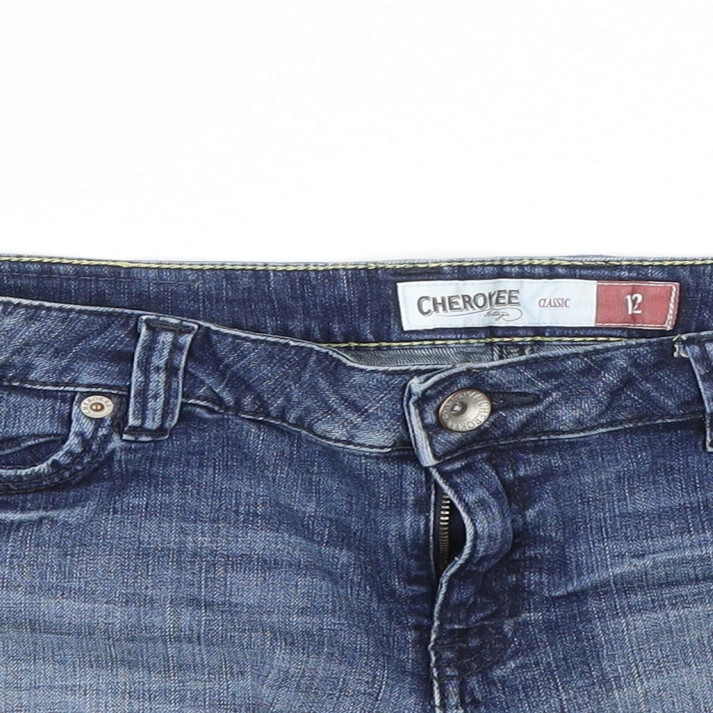 Cherokee Womens Blue   Cut-Off Shorts Size 12