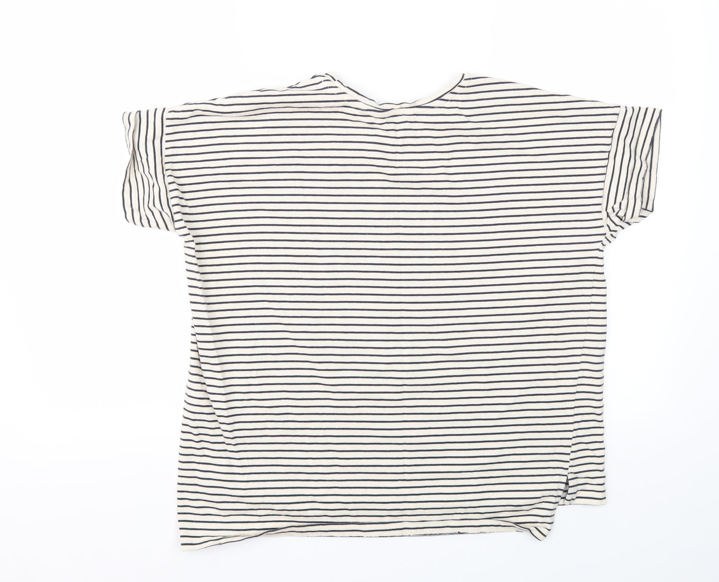 NEXT Womens Beige Striped  Basic T-Shirt Size 12
