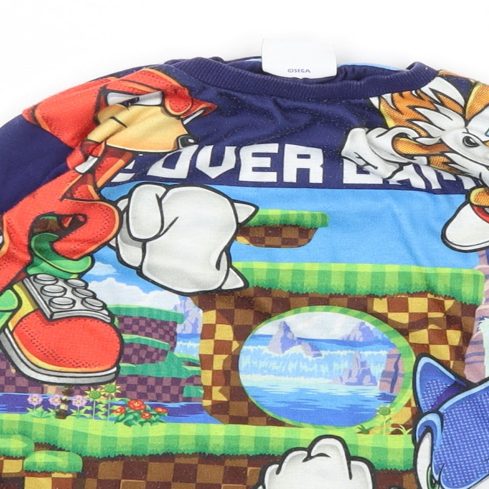 Matalan Boys Blue Animal Print  Jersey T-Shirt Size 9 Years