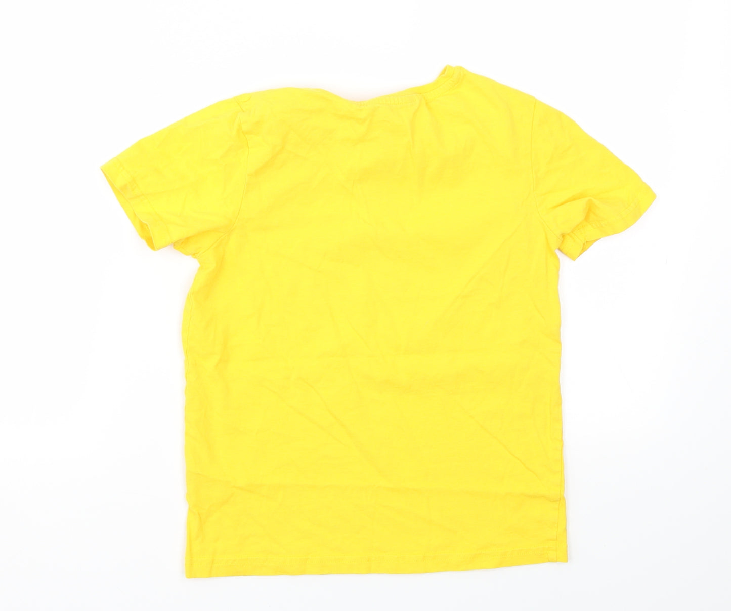 George Boys Yellow Animal Print  Basic T-Shirt Size 8-9 Years