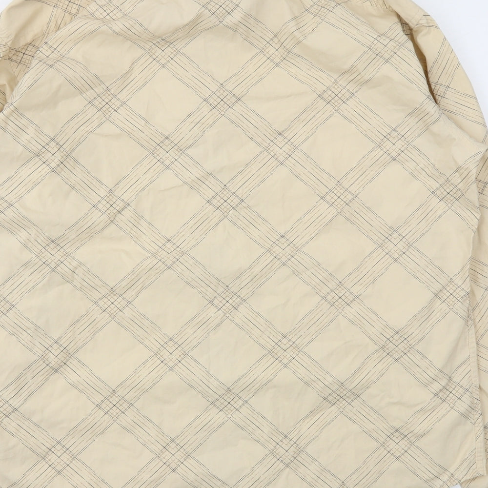 River Island Mens Beige Argyle/Diamond   Dress Shirt Size XL