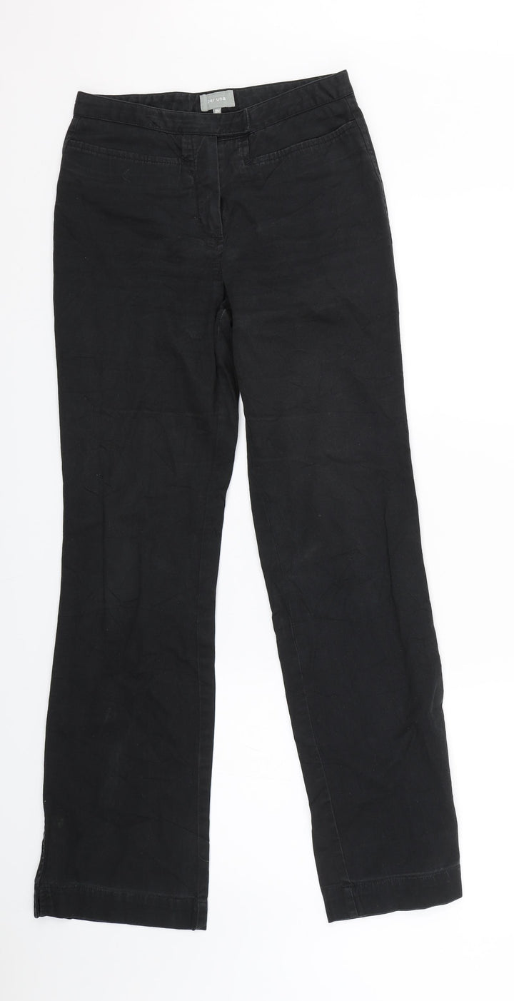 Marks & spencer Womens Black Denim Straight Jeans Size 8 L30 in