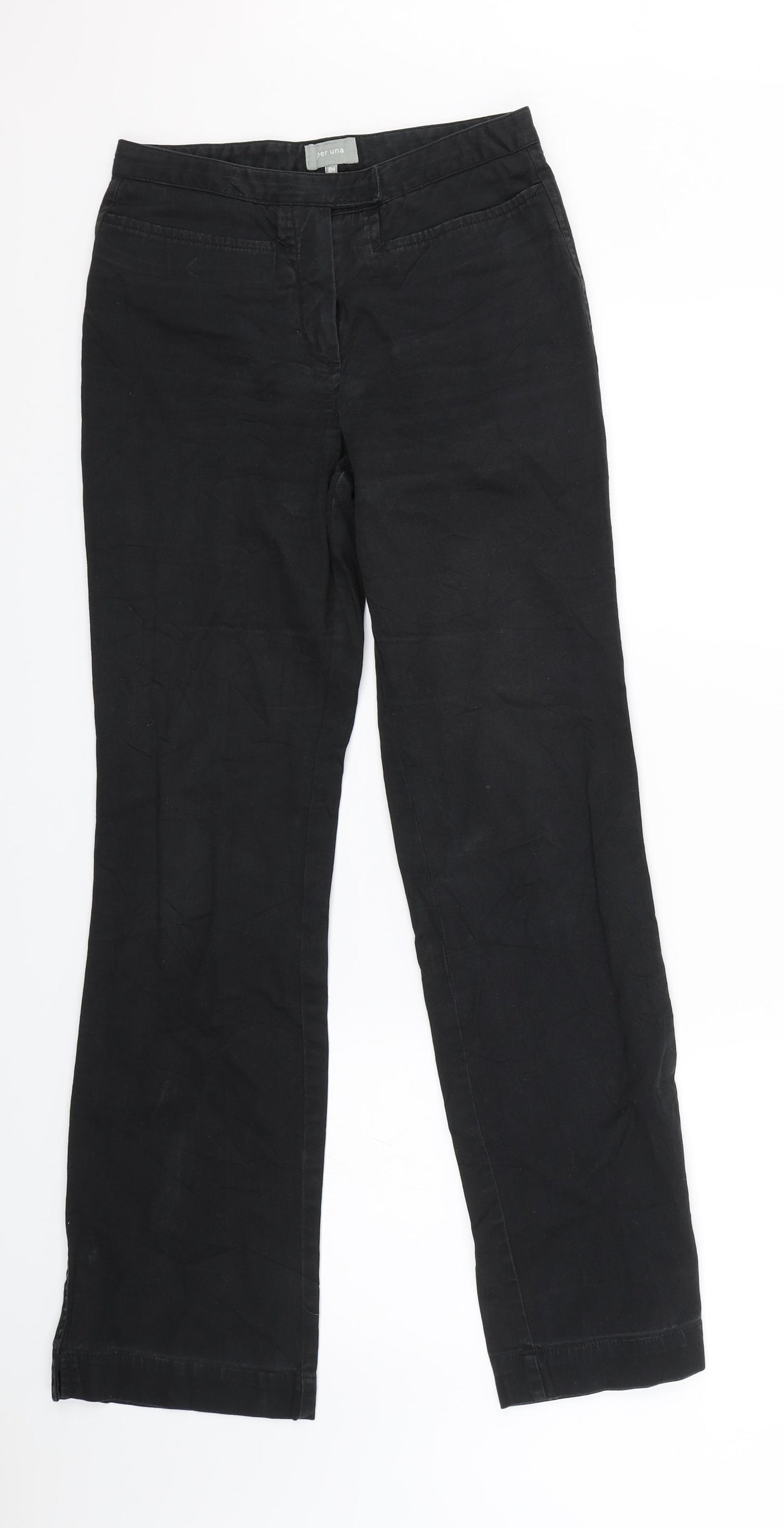 Marks & spencer Womens Black  Denim Straight Jeans Size 8 L30 in