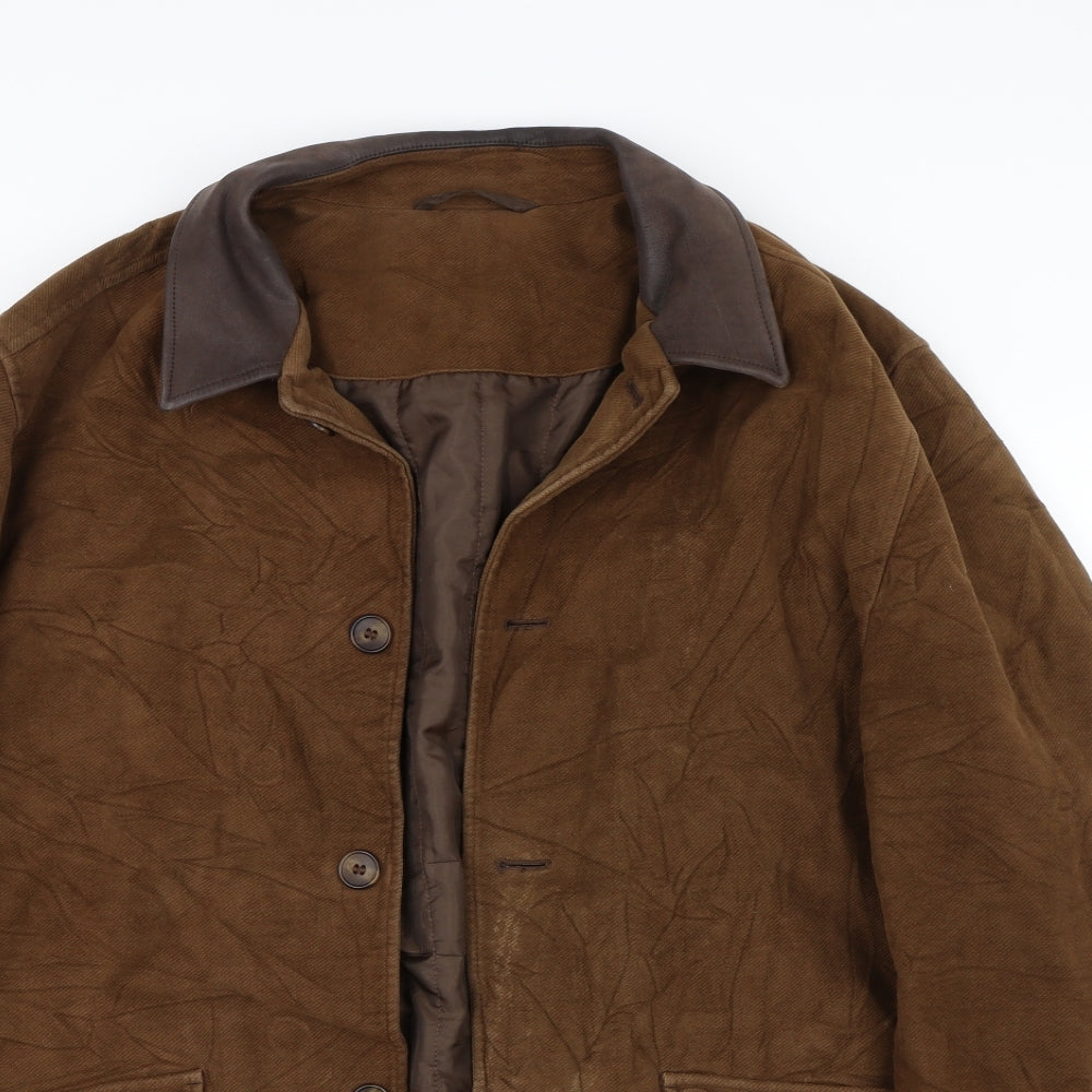 M&S Mens Brown   Quilted Coat Size XL