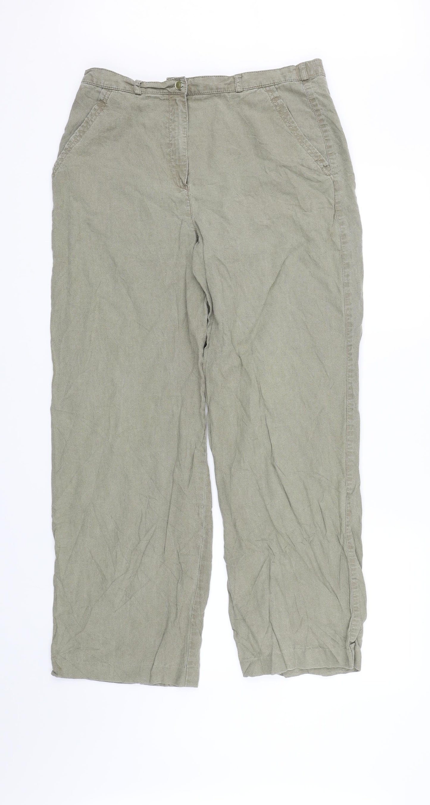 Ginab Womens Green   Capri Trousers Size M L27 in