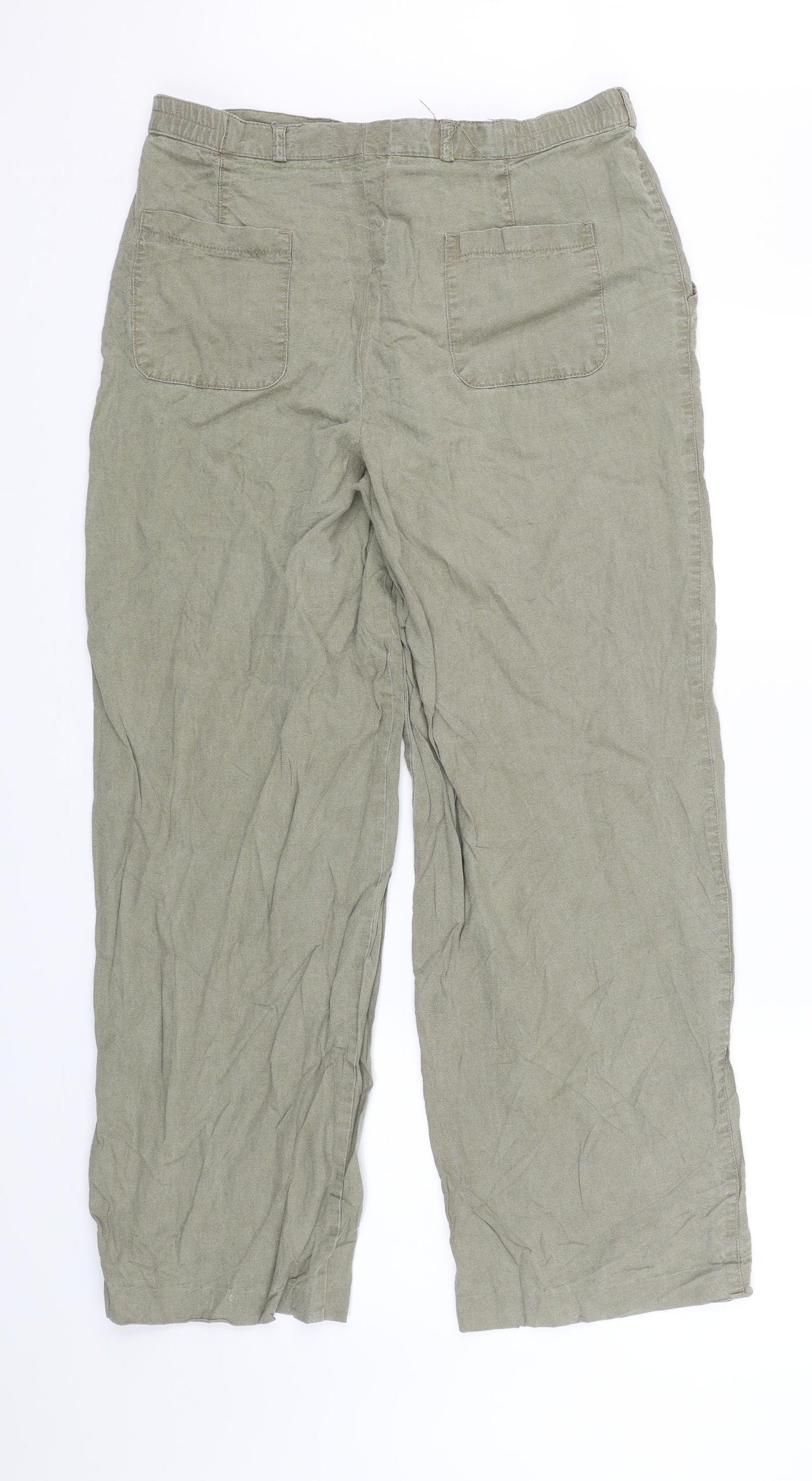 Ginab Womens Green   Capri Trousers Size M L27 in