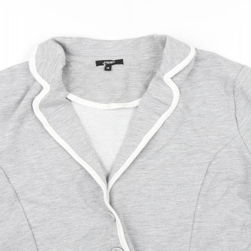 Papaya Womens Grey   Cardigan Jumper Size 18