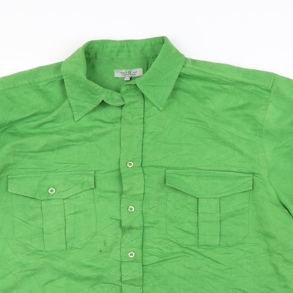 I.Q. Mens Green    Button-Up Size L