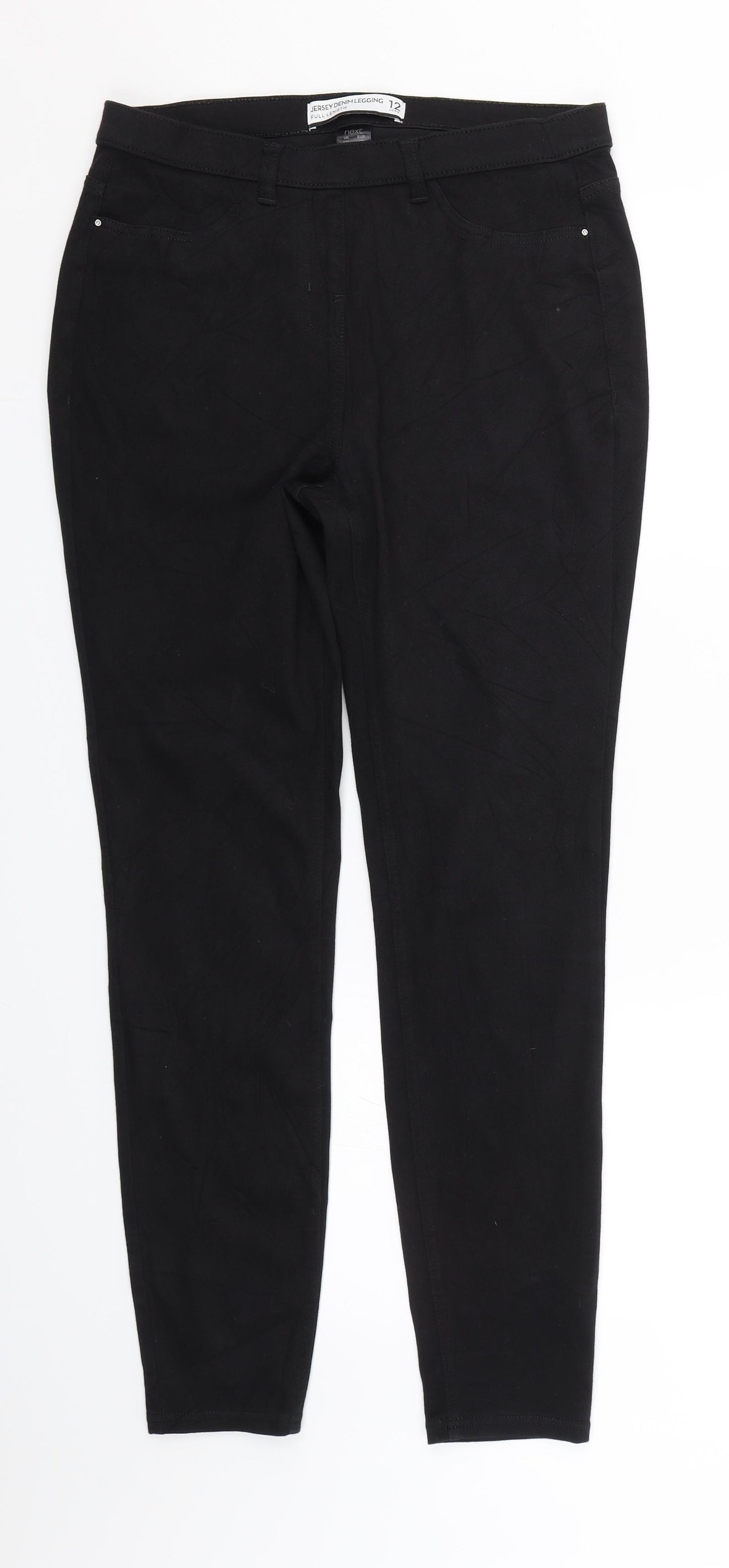 NEXT Womens Black  Denim Skinny Jeans Size 12 L27.5 in