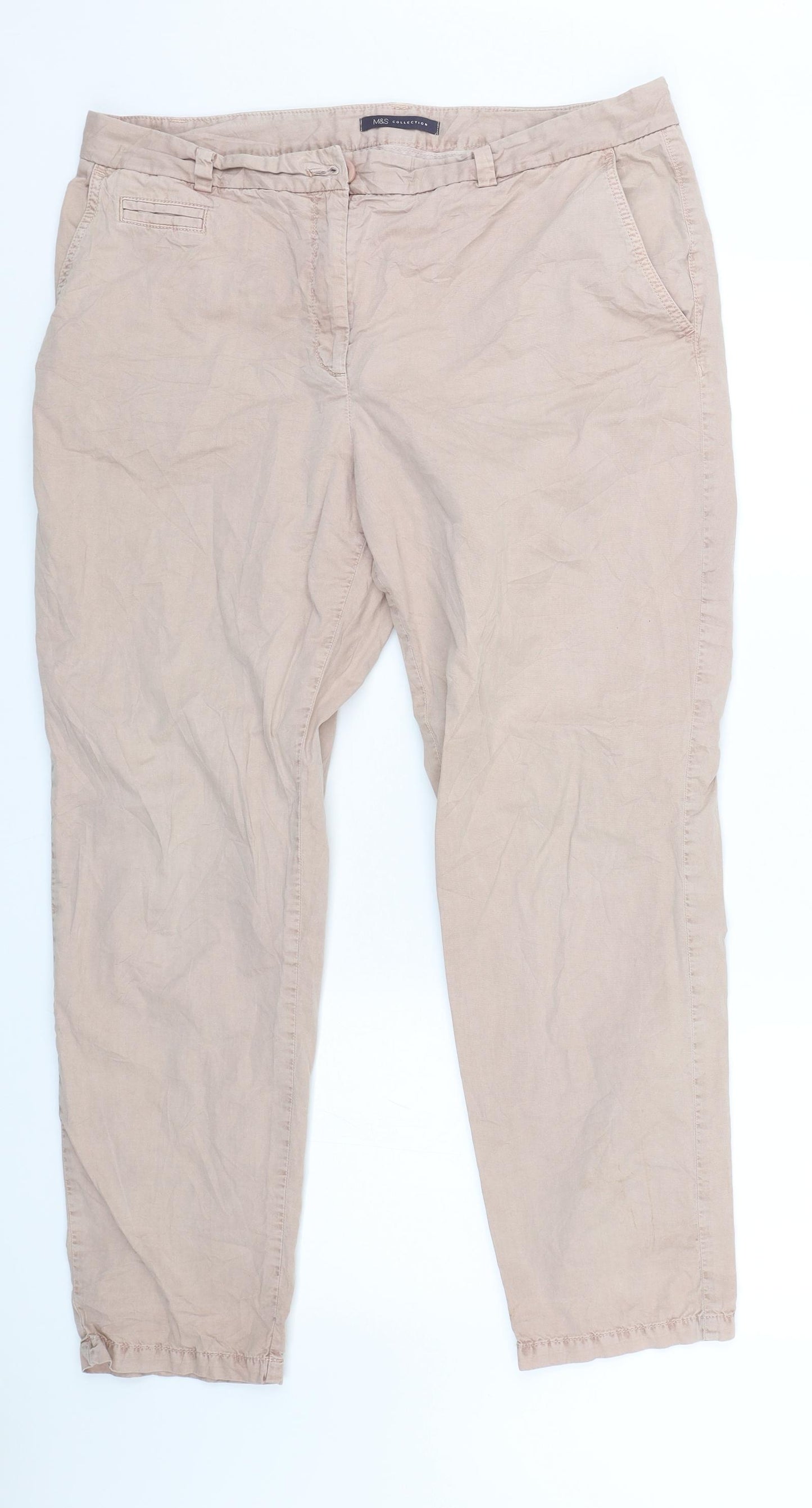 m&s Womens Pink   Capri Trousers Size 16 L24.5 in