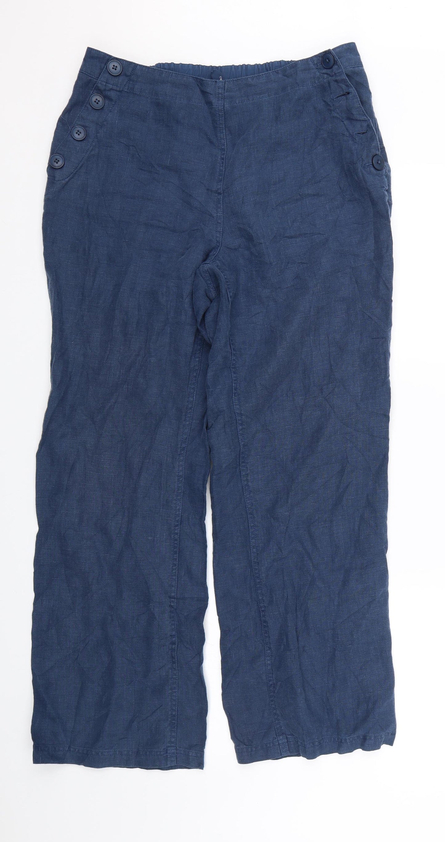 Seasalt Cornwall Womens Blue   Capri Trousers Size 12 L25 in