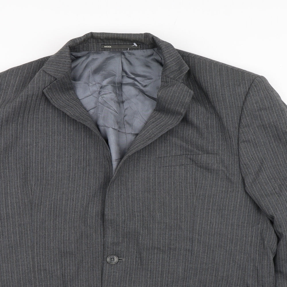 Mexx Womens Grey Striped  Jacket Suit Jacket Size 18