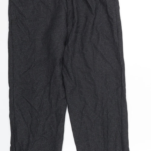M&S Womens Black Houndstooth  Trousers  Size 10 L24 in
