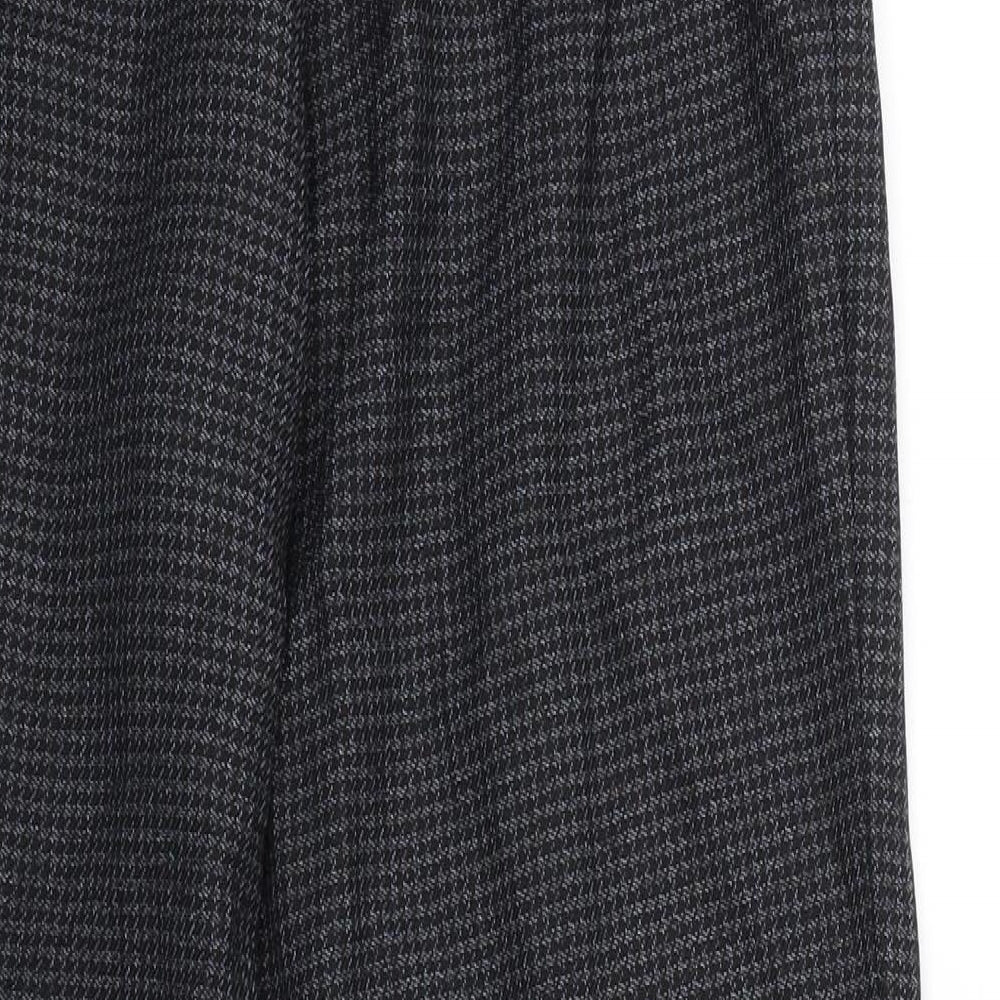M&S Womens Black Houndstooth  Trousers  Size 10 L24 in