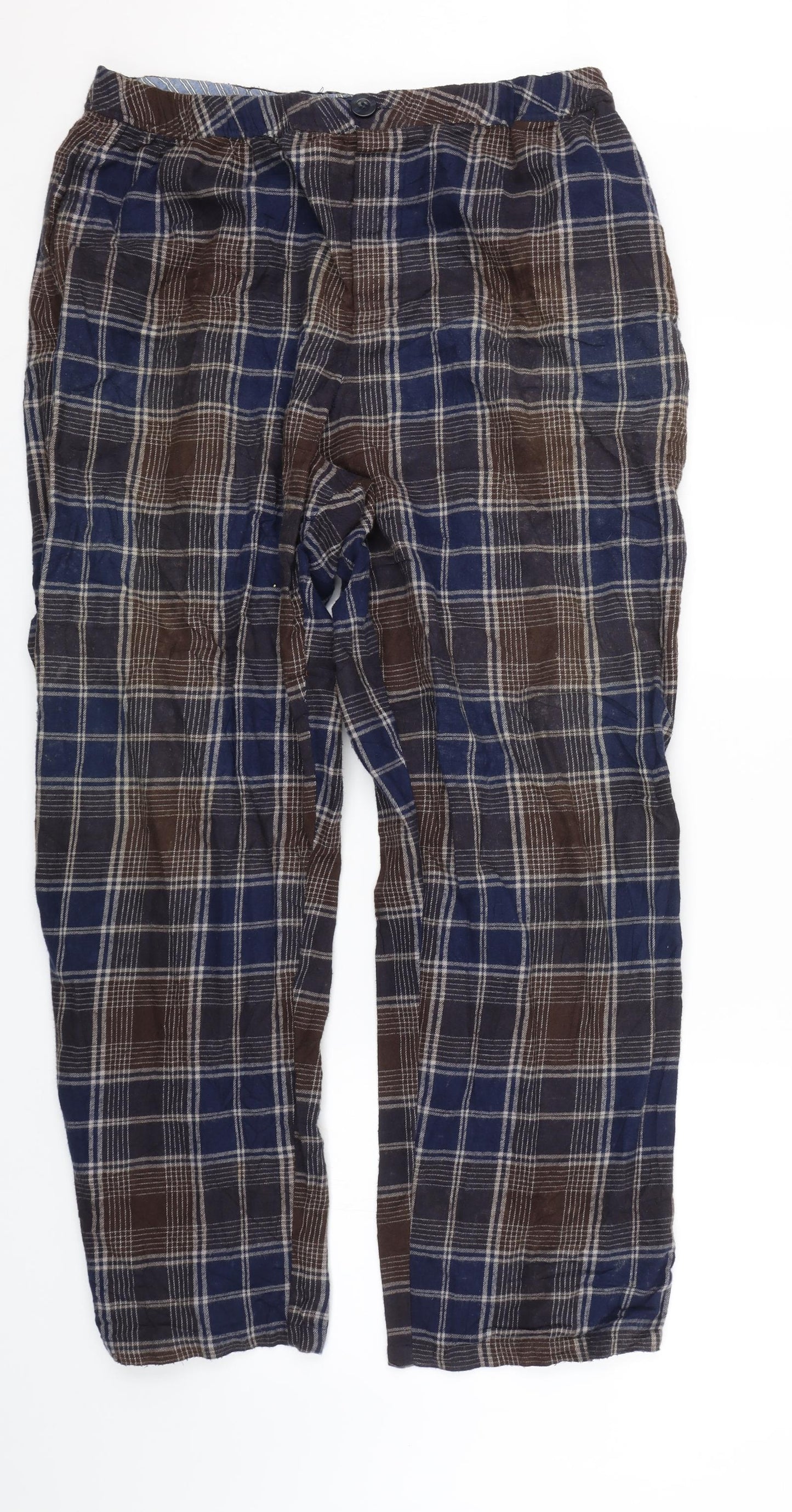 Atlas Design Mens Blue Check   Lounge Pants Size XL