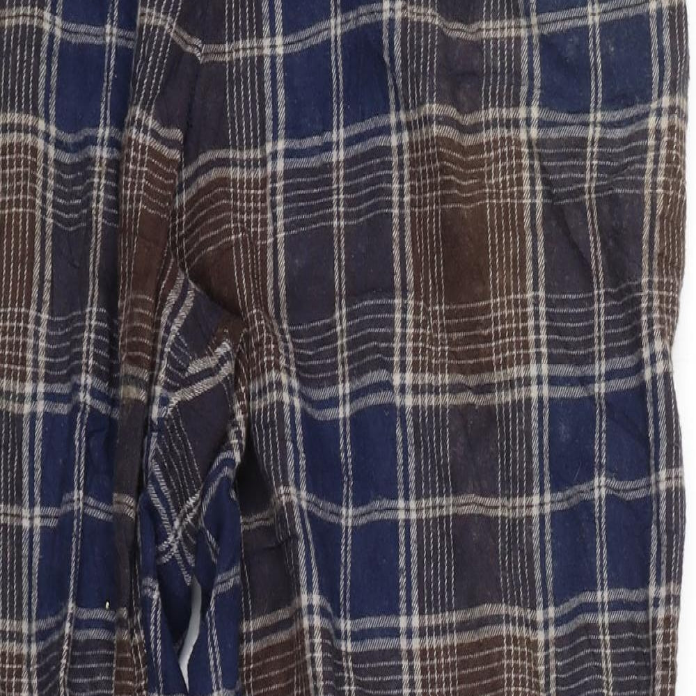 Atlas Design Mens Blue Check   Lounge Pants Size XL