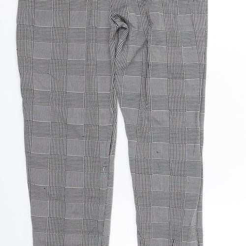 Preworn Girls Black Check  Jegging Trousers Size 14-15 Years