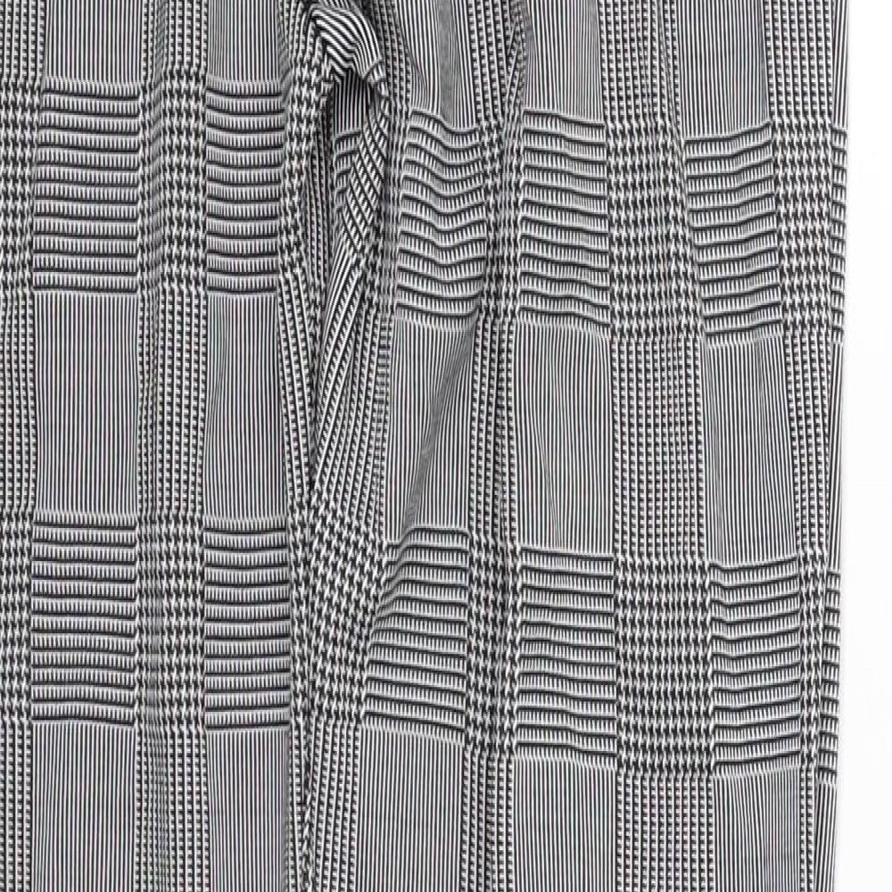 Preworn Girls Black Check  Jegging Trousers Size 14-15 Years