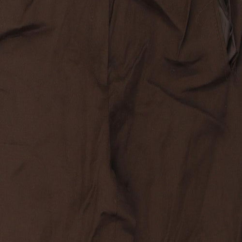 M&S Womens Brown   Cropped Trousers Size 14 L25 in