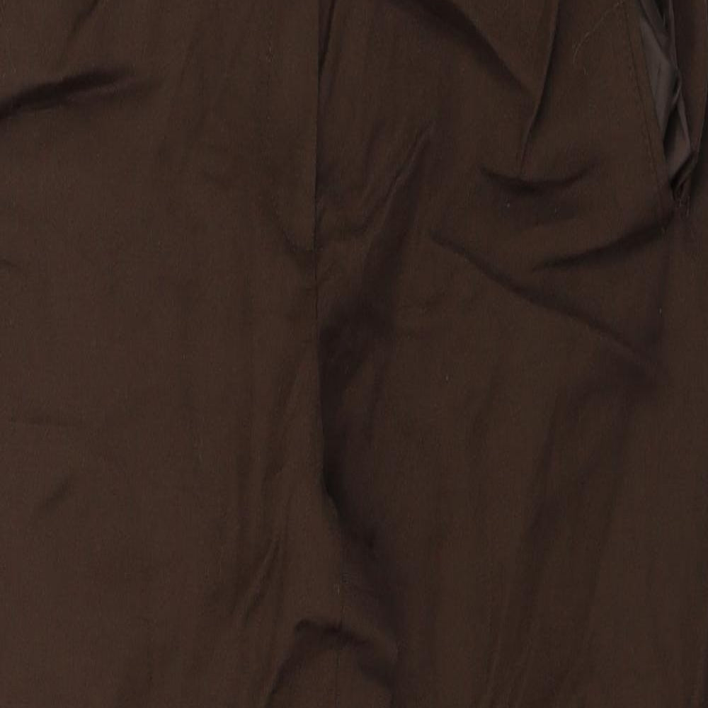 M&S Womens Brown   Cropped Trousers Size 14 L25 in