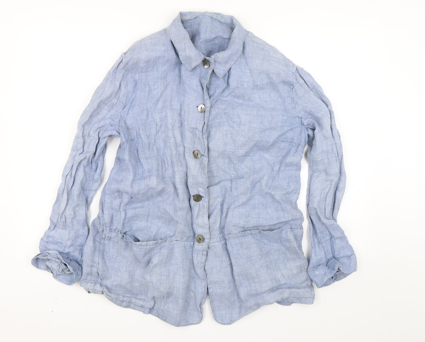 Hobbs Womens Blue   Basic Button-Up Size 12