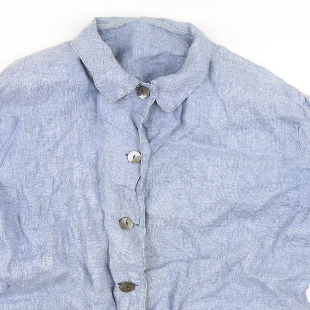 Hobbs Womens Blue   Basic Button-Up Size 12