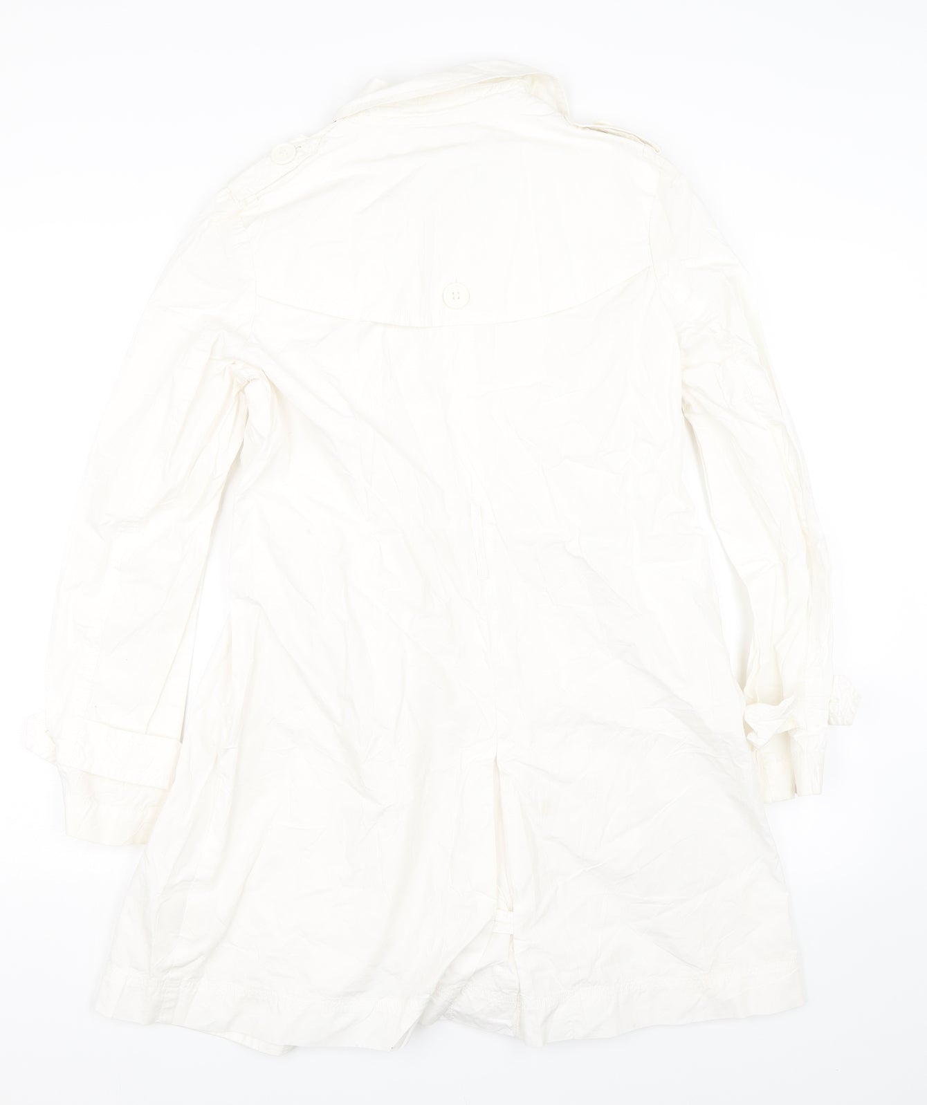 Oasis Womens White   Trench Coat Coat Size 10