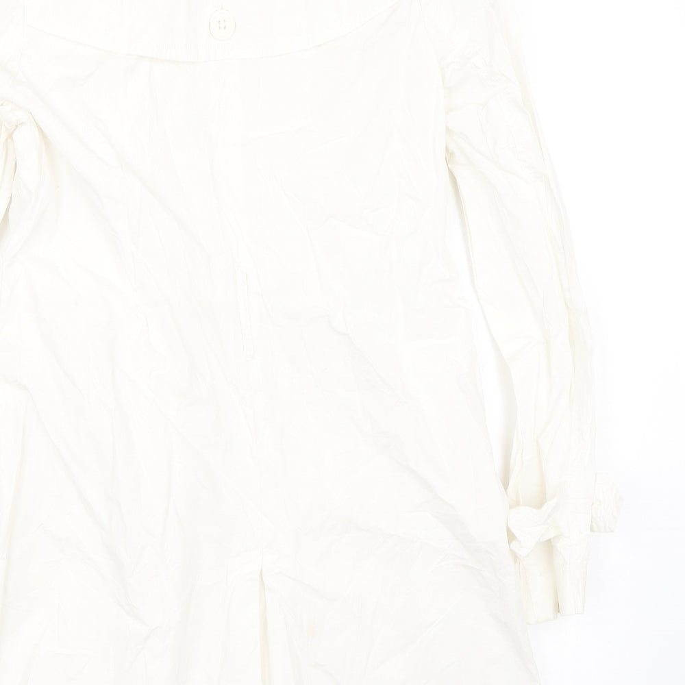 Oasis Womens White   Trench Coat Coat Size 10
