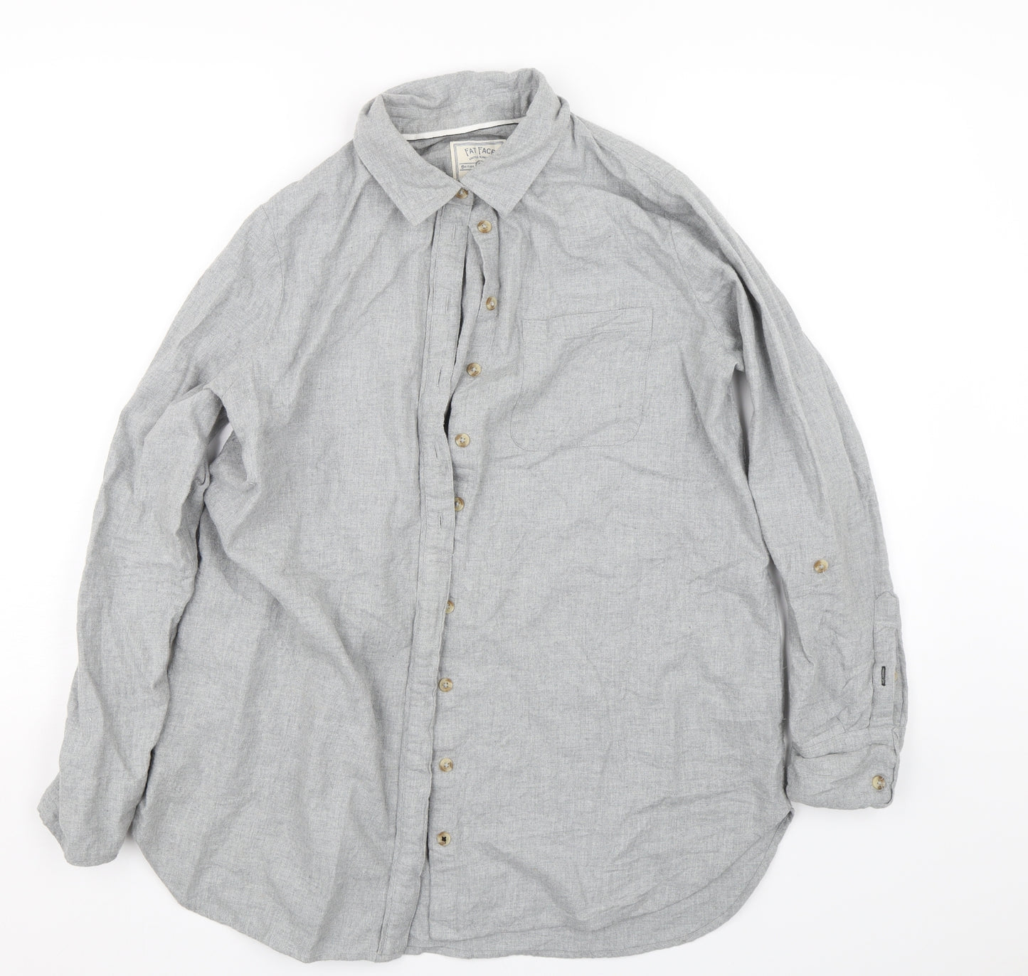 Fatface Womens Grey   Basic Button-Up Size 14
