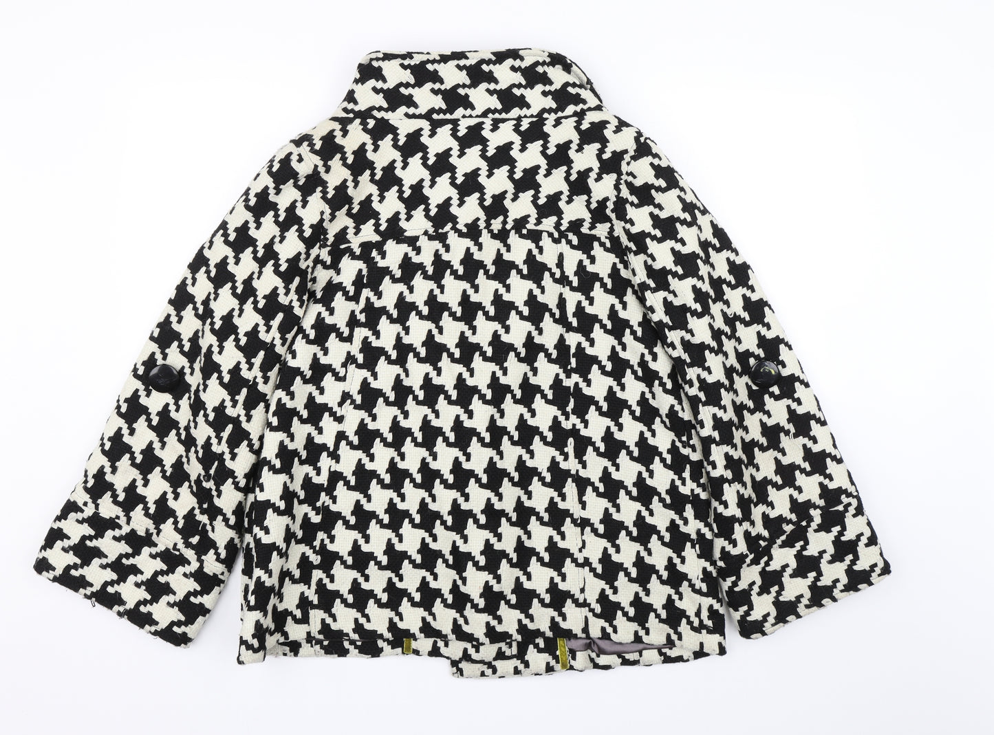 Atmosphere Womens White Houndstooth  Jacket Coat Size 10