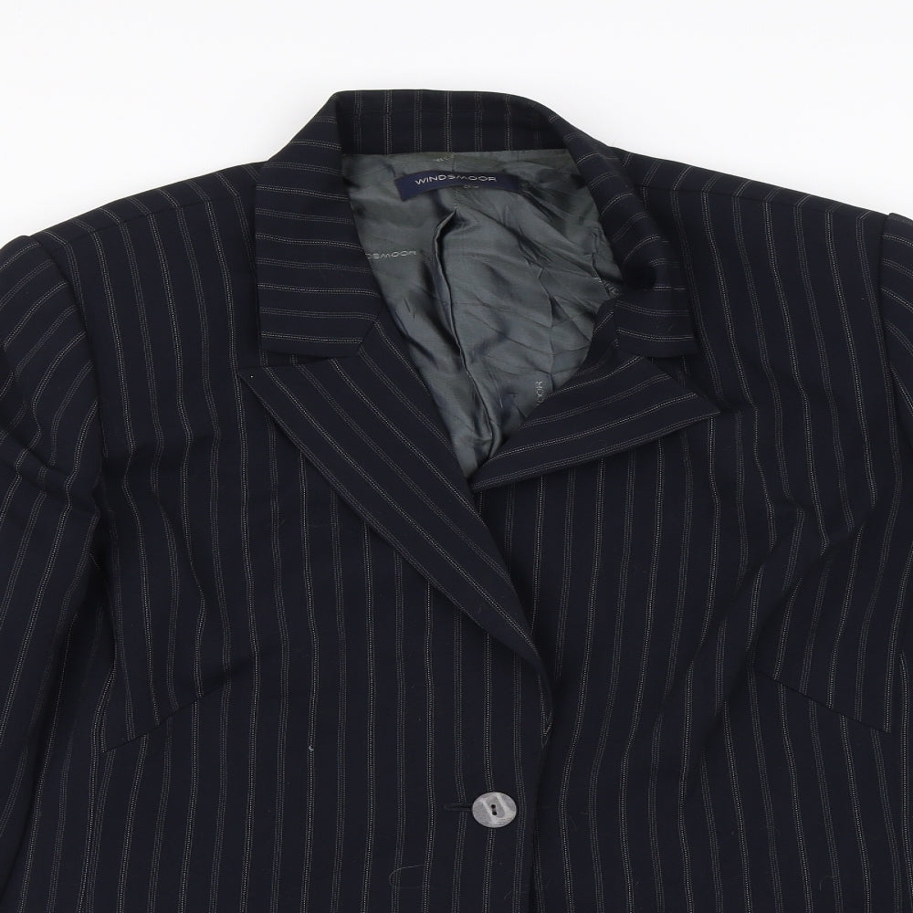 Windsmoor Mens Black Striped  Jacket Suit Jacket Size L