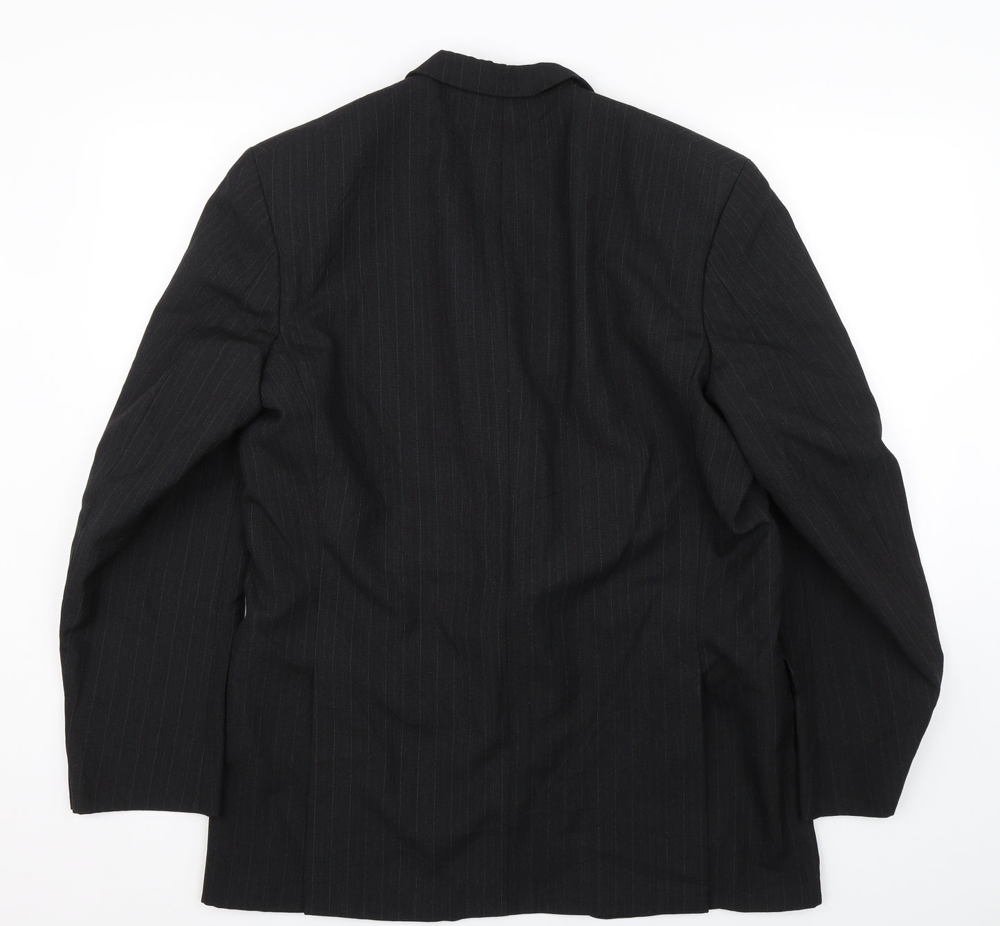 M&S Mens Black Striped  Jacket Suit Jacket Size L