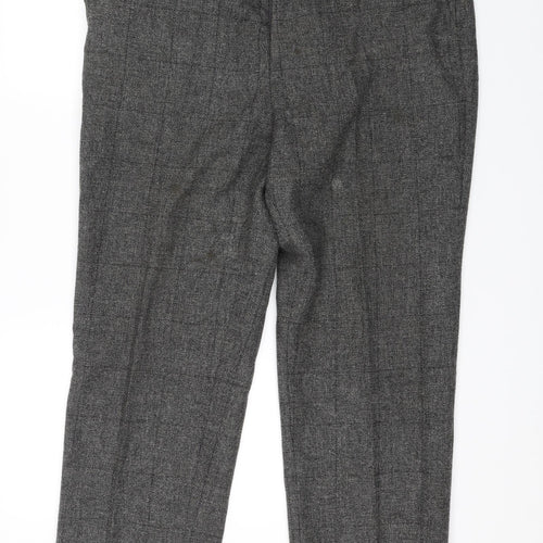 Bookster Mens Grey Check Tweed Trousers  Size 38 L28 in