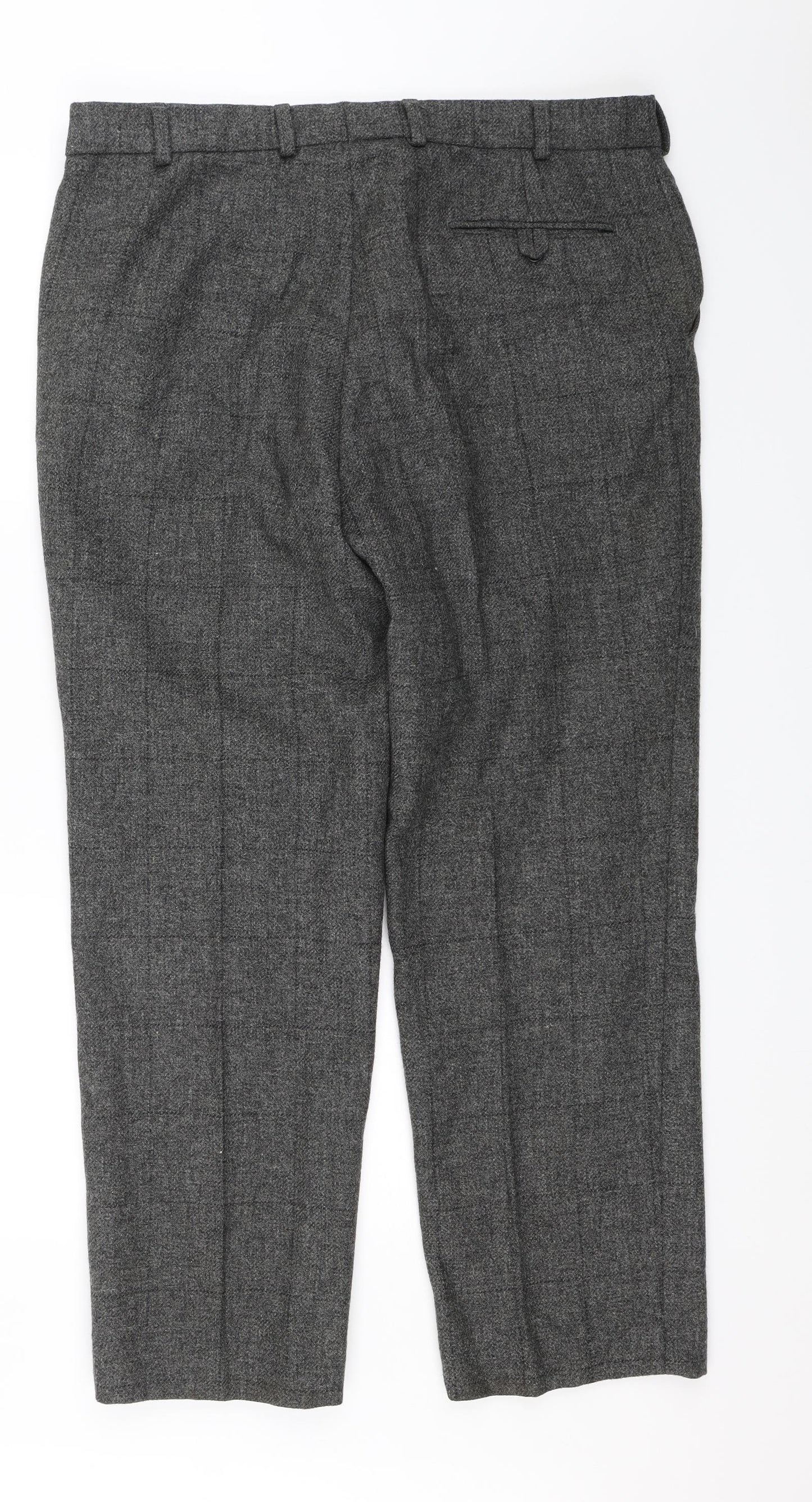 Bookster Mens Grey Check Tweed Trousers  Size 38 L28 in
