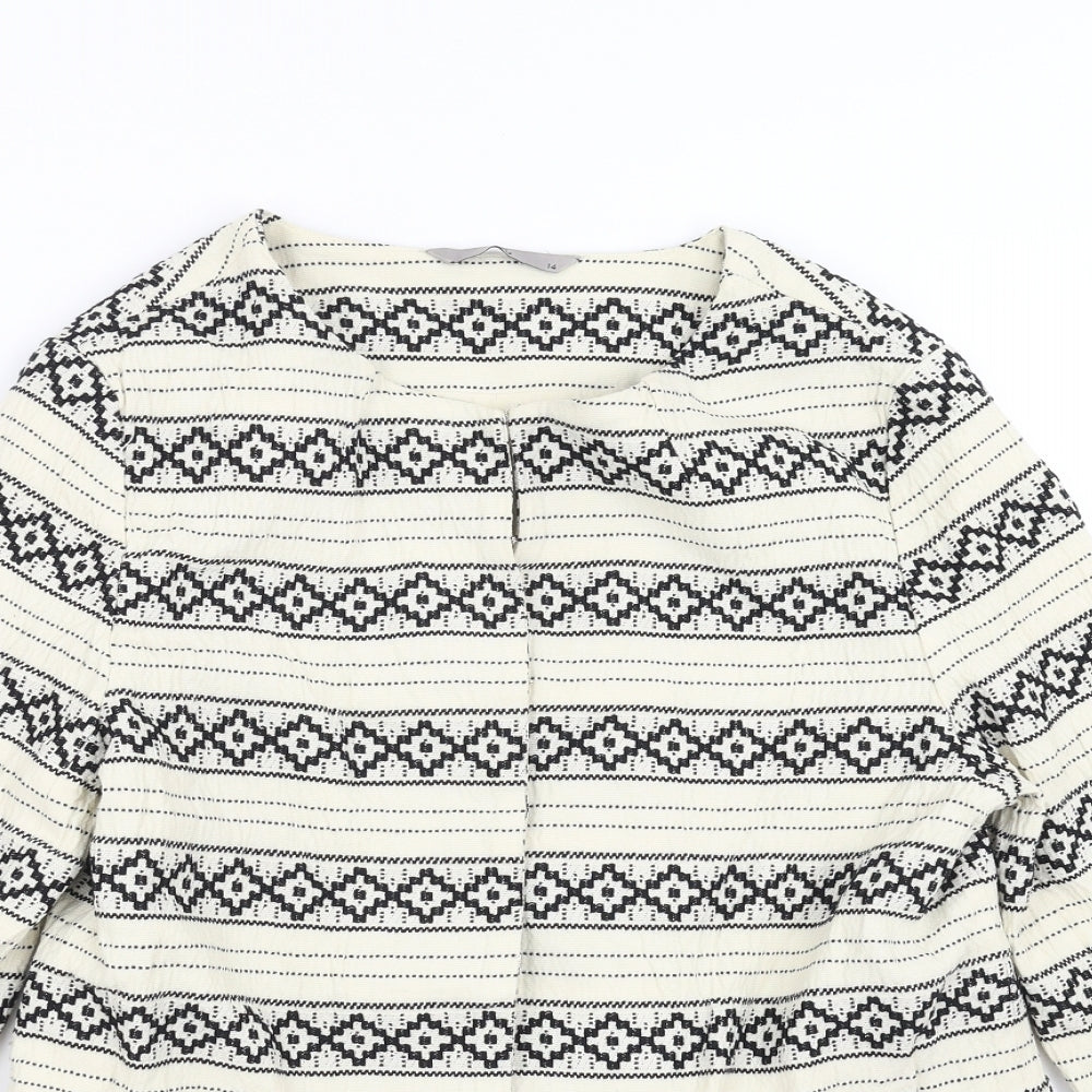 Sainsburys  Womens Ivory Geometric  Jacket  Size 14