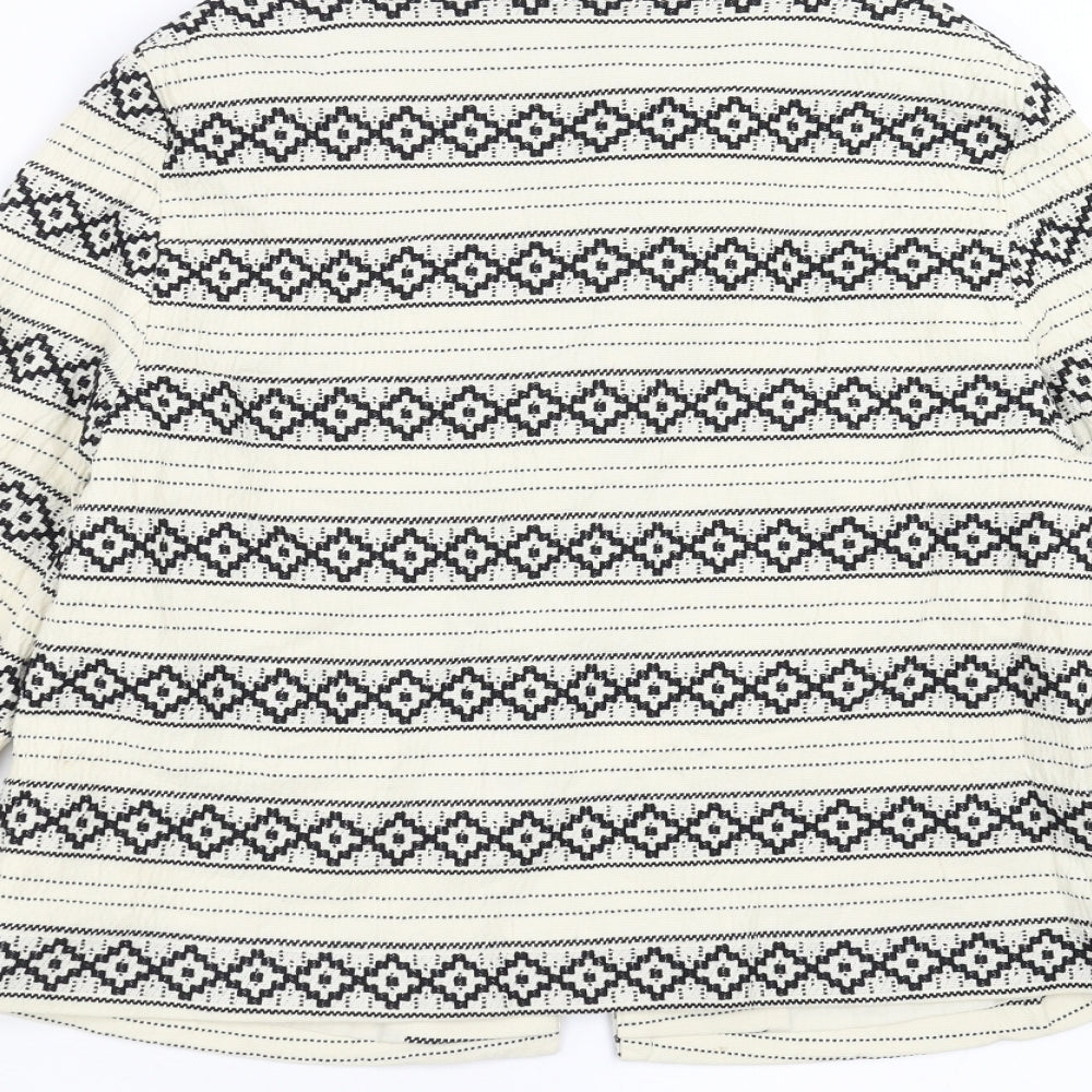 Sainsburys  Womens Ivory Geometric  Jacket  Size 14