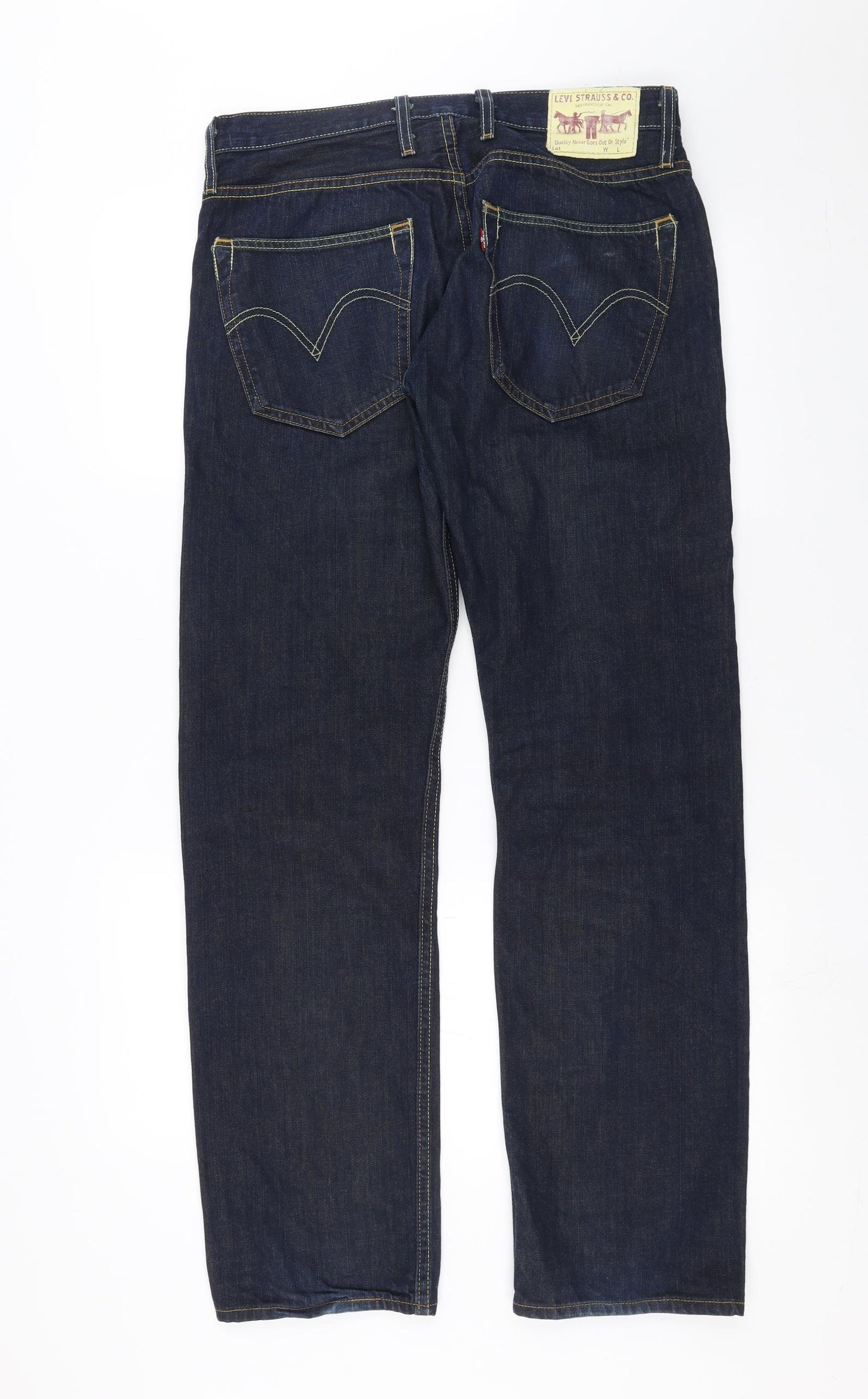 LEVIS Mens Blue  Denim Straight Jeans Size 34 in L31 in - 504