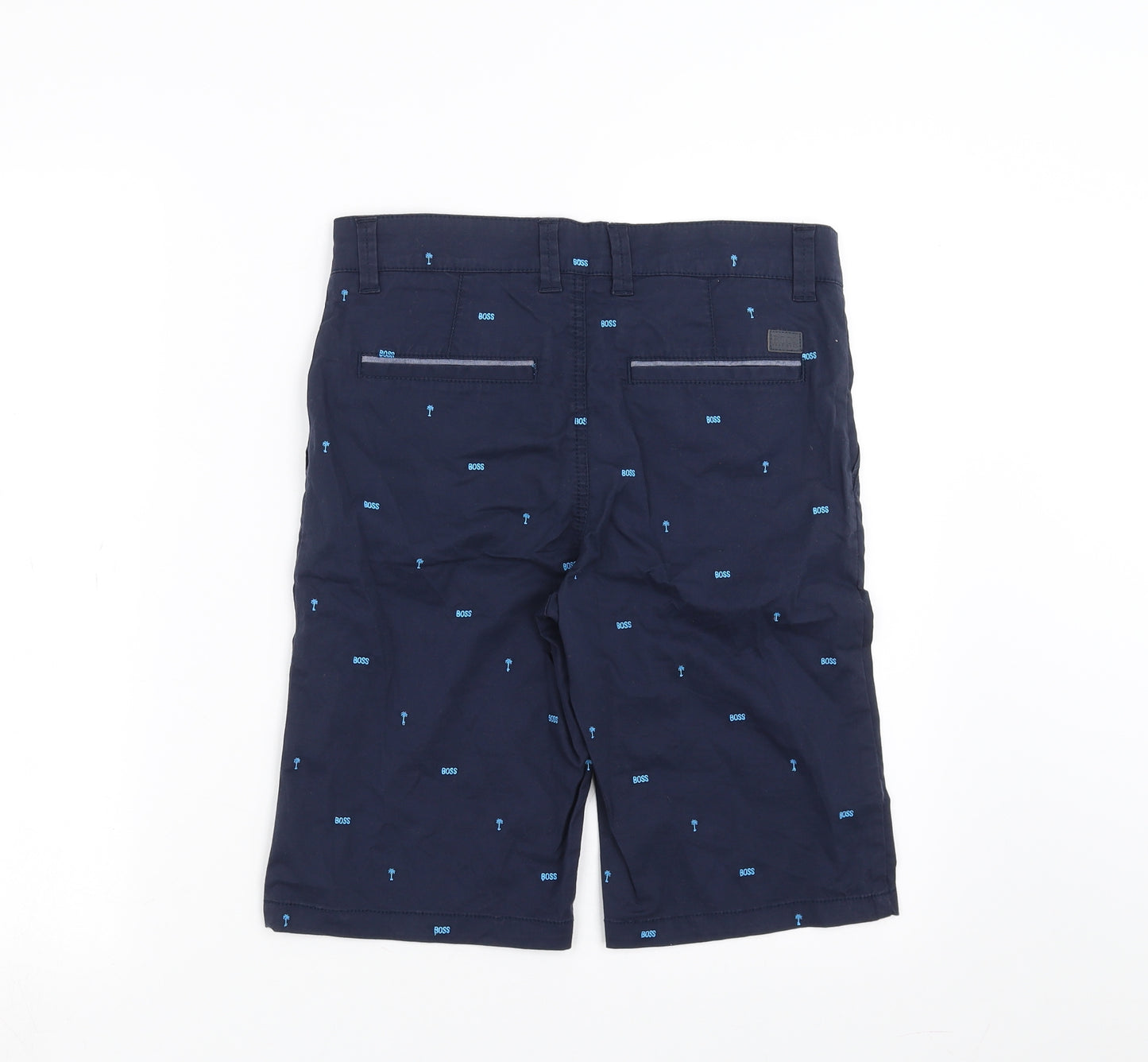 Boss Boys Blue   Chino Shorts Size 14 Years - Embroidered detail