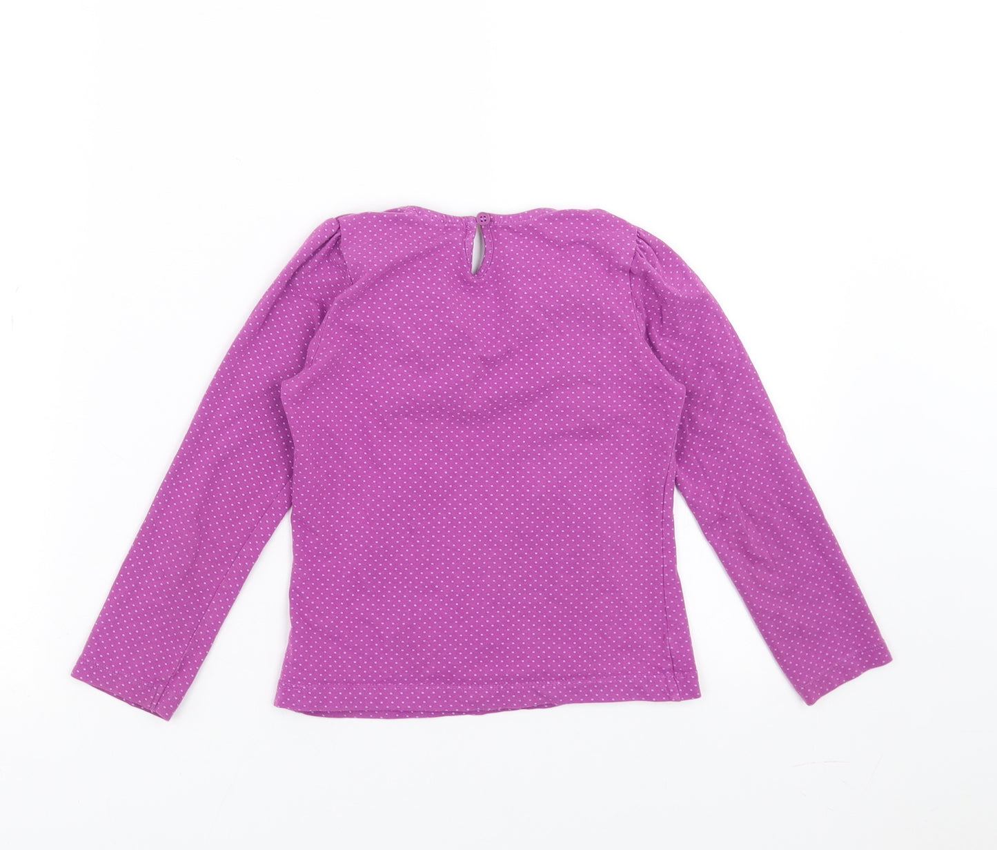 Mini Club Girls Purple Polka Dot  Basic T-Shirt Size 5-6 Years  - bow detail