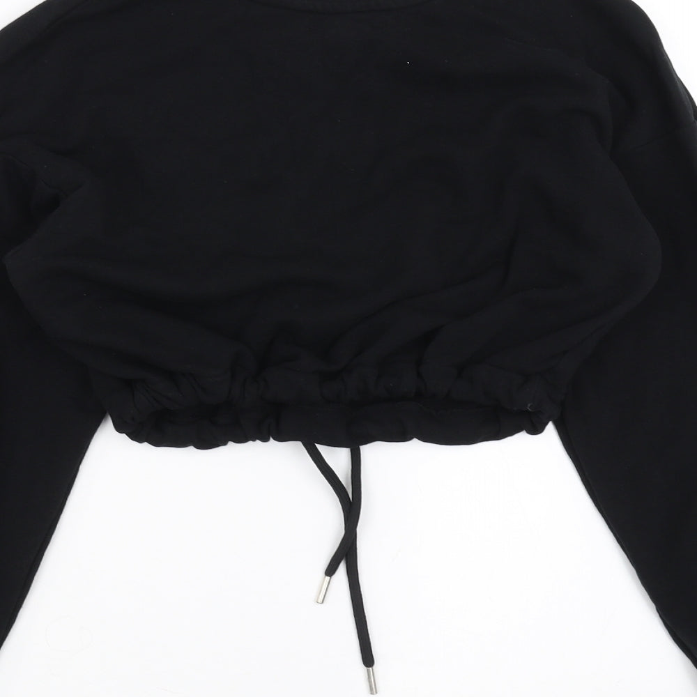 Bershka Womens Black   Pullover Sweatshirt Size M  - cropped