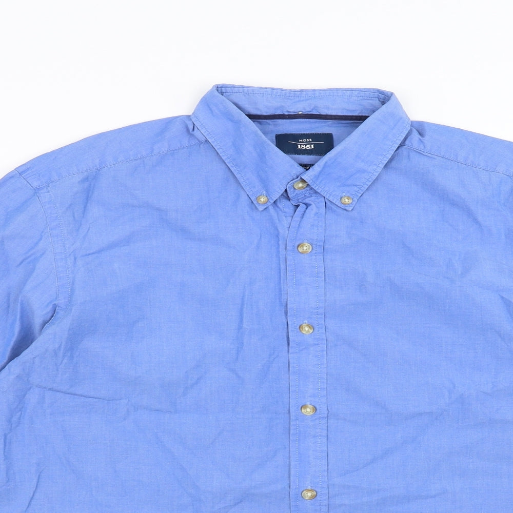 MOSS  Mens Blue    Button-Up Size L