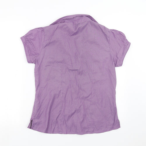 DJ&C Womens Purple Striped  Basic Blouse Size XL