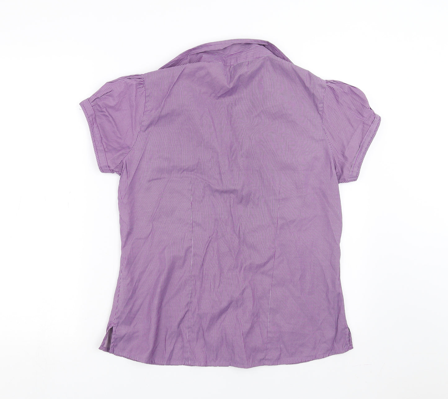 DJ&C Womens Purple Striped  Basic Blouse Size XL