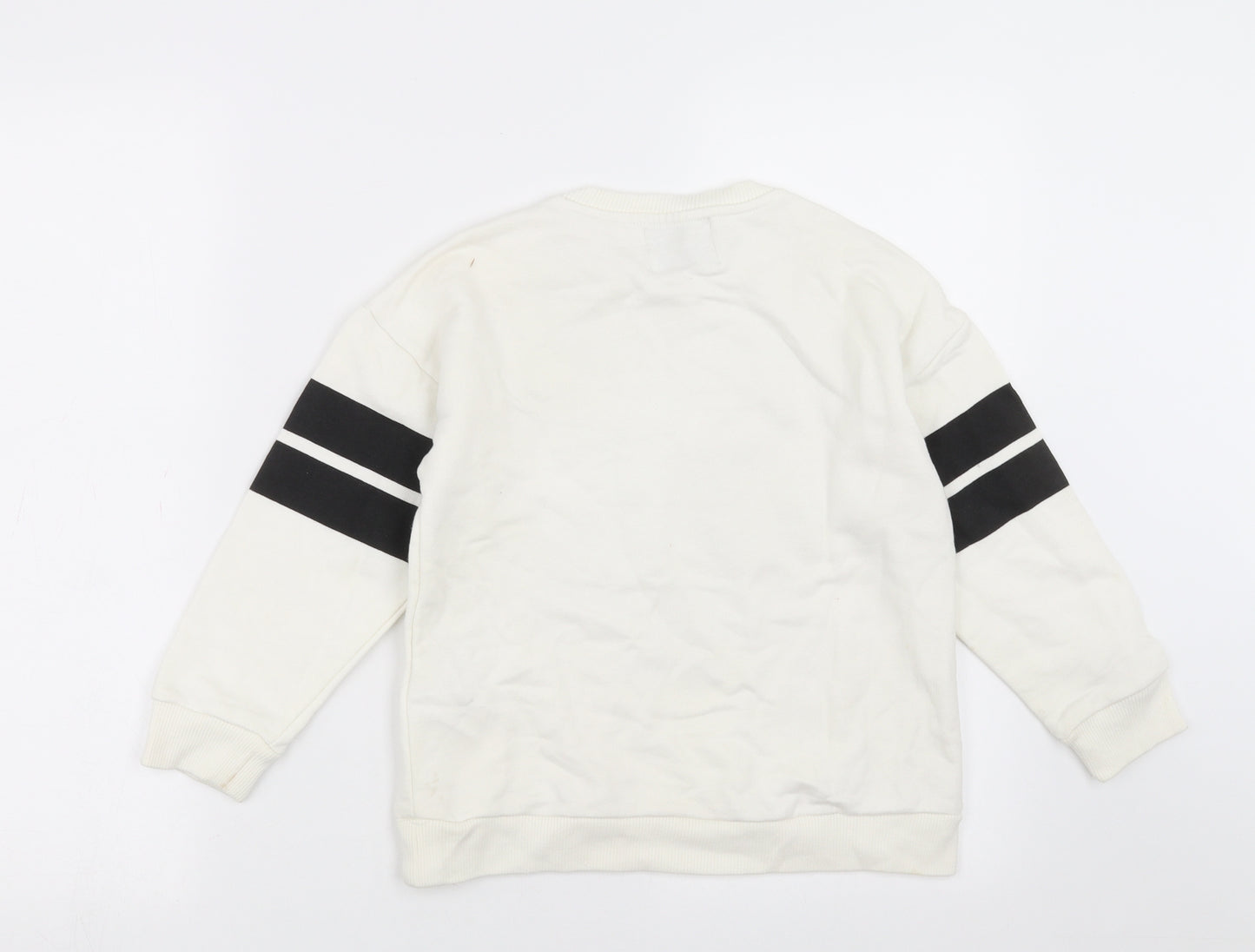 Zara Boys White   Pullover Sweatshirt Size 8 Years  - sequins