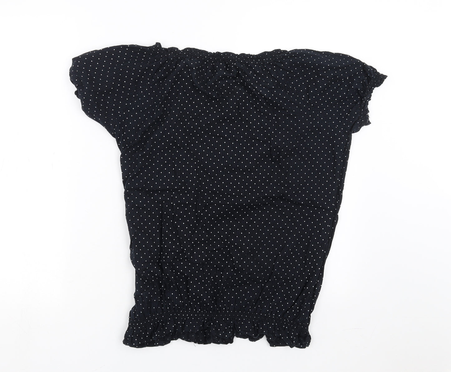 DJ&C Womens Blue Polka Dot  Basic Blouse Size 2XL