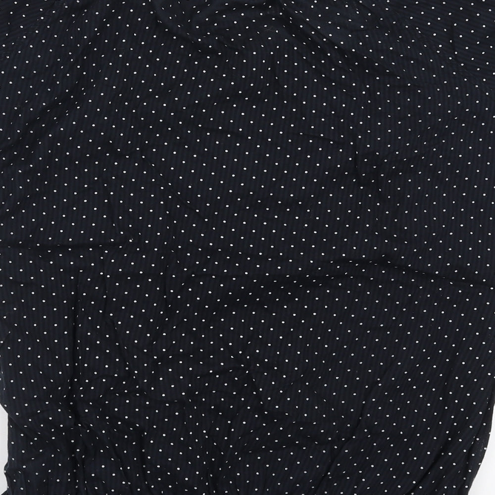 DJ&C Womens Blue Polka Dot  Basic Blouse Size 2XL